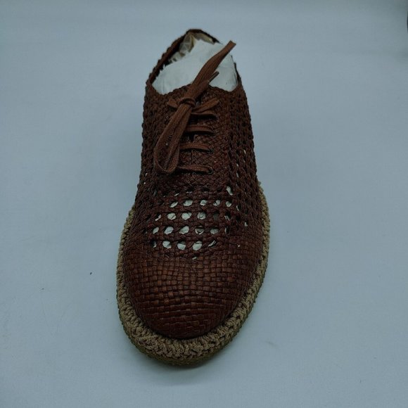New Defect- Ferragamo Woven Brown Dress Men\'s Lace-up Woven Oxford Shoes Derby main image 11